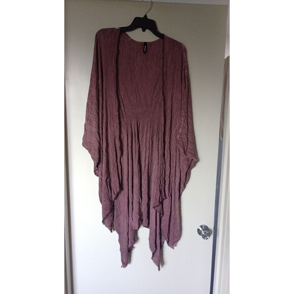 Women's Torrid Light Weight Woven Rauna Rose Taupe Kimono, One Size (Plus) - Picture 3 of 12